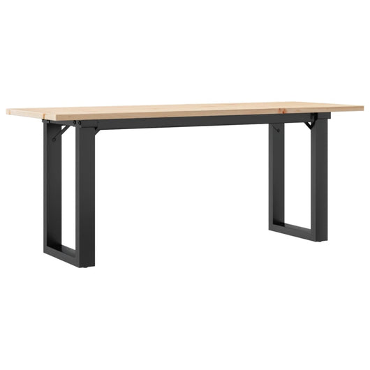 Tavolino Salotto Telaio a O-Tavolino da soggiorno 110x40x45cm Legno Pino e Acciaio