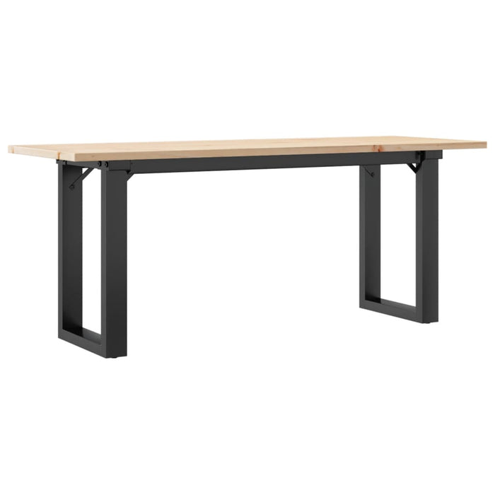 Tavolino Salotto Telaio a O-Tavolino da soggiorno 110x40x45cm Legno Pino e Acciaio