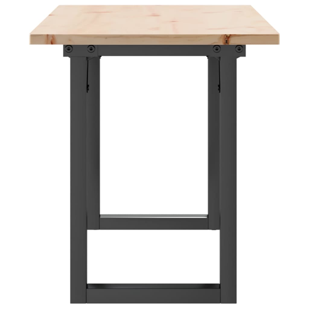 Tavolino Salotto Telaio a O-Tavolino da soggiorno 110x40x45cm Legno Pino e Acciaio