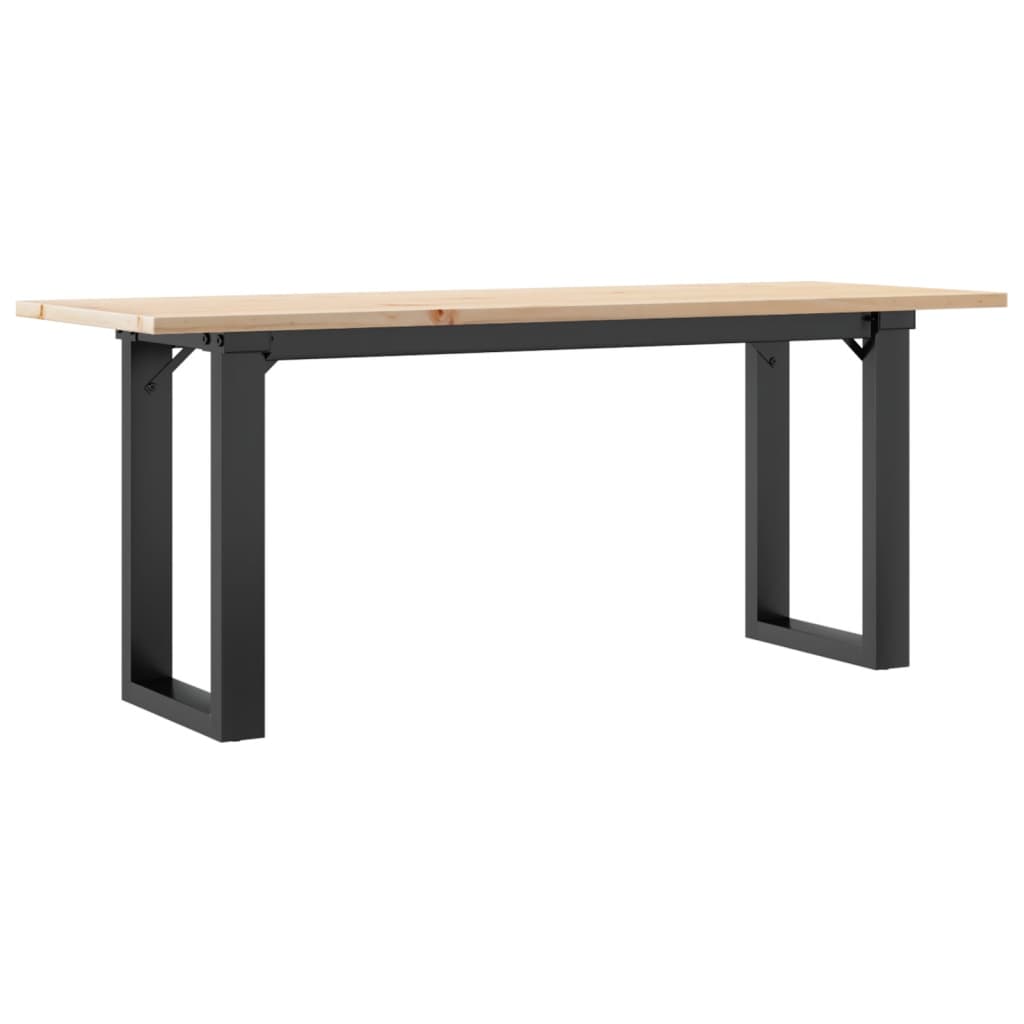 Tavolino Salotto Telaio a O-Tavolino da soggiorno 110x40x45cm Legno Pino e Acciaio