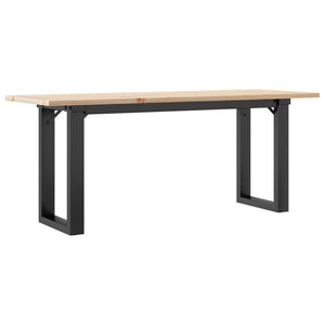 Tavolino Salotto Telaio a O-Tavolino da soggiorno 110x40x45cm Legno Pino e Acciaio