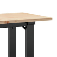Tavolino Salotto Telaio a O-Tavolino da soggiorno 110x40x45cm Legno Pino e Acciaio