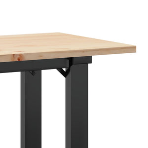 Tavolino Salotto Telaio a O-Tavolino da soggiorno 110x40x45cm Legno Pino e Acciaio