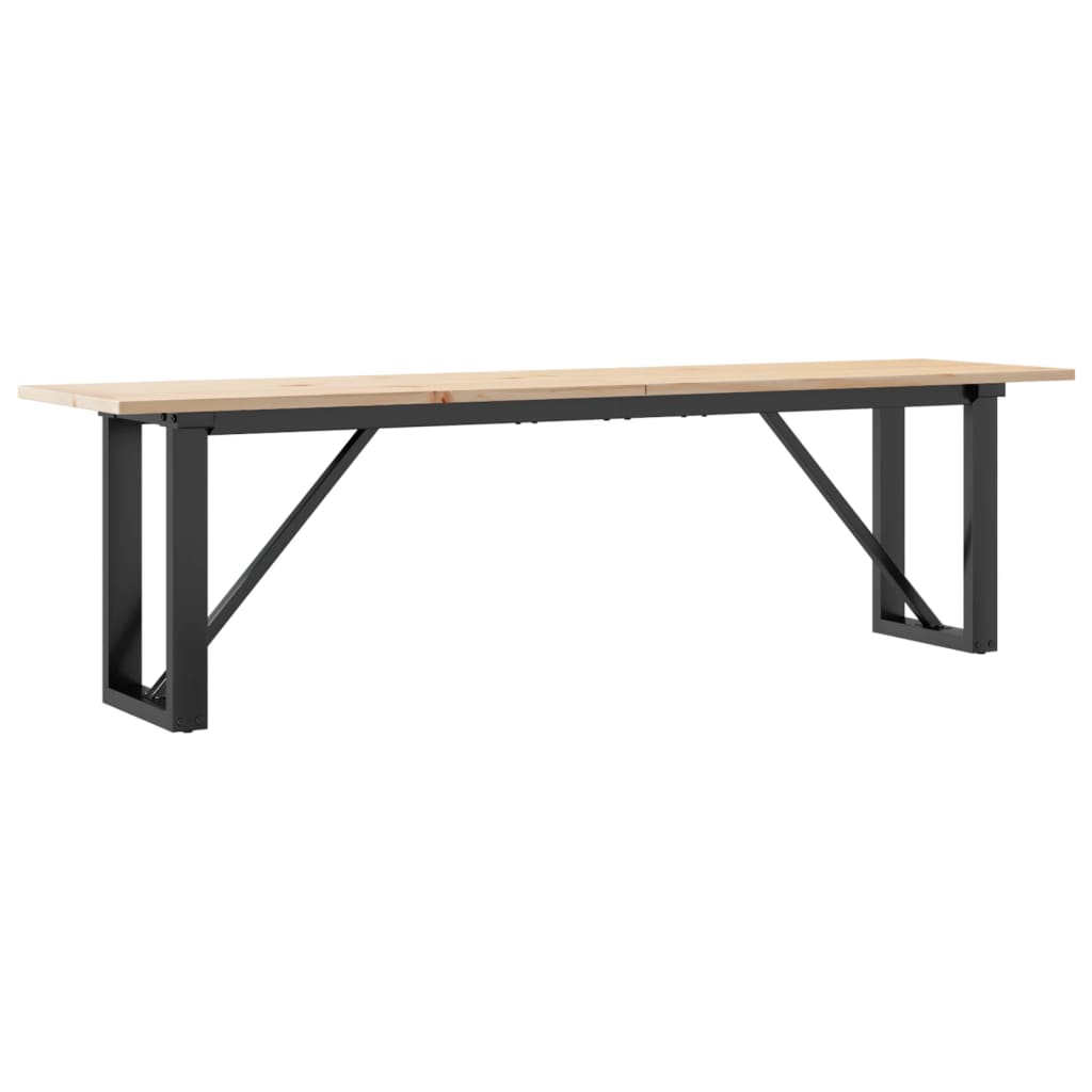 Tavolino Salotto Telaio a O 160x40x45cm Legno Pino e Acciaio 3282668