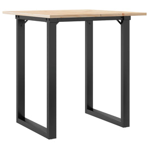 Tavolo da Pranzo Telaio a O 60x60x75 cm Legno Pino e Acciaio