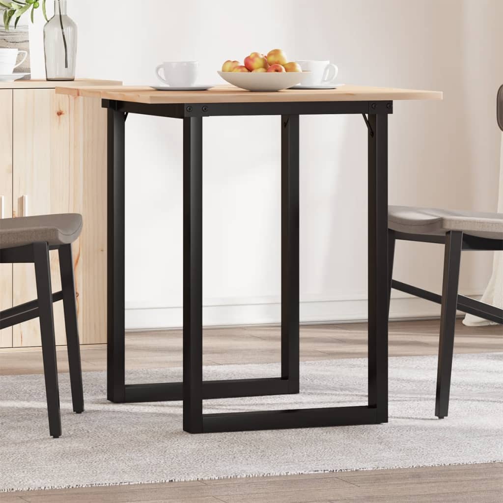 Tavolo da Pranzo Telaio a O 60x60x75 cm Legno Pino e Acciaio