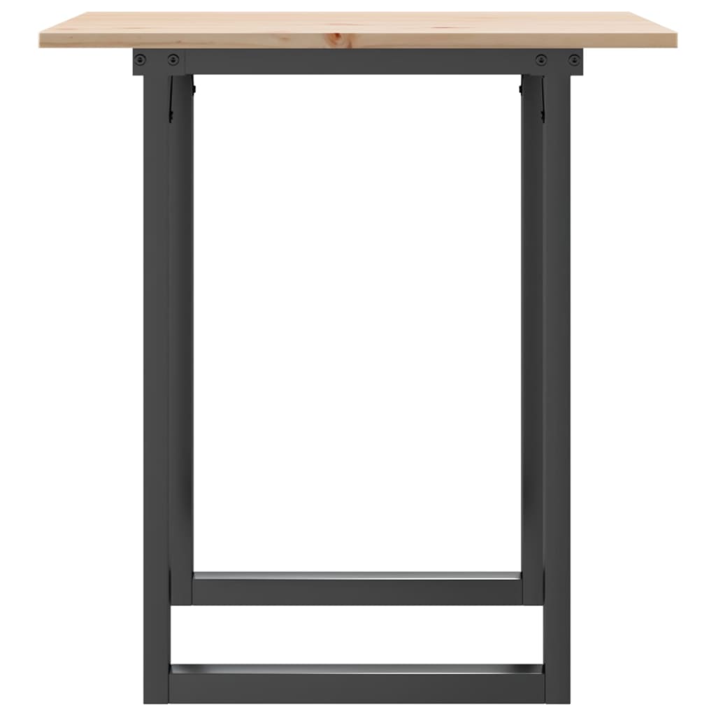 Tavolo da Pranzo Telaio a O 70x70x75 cm Legno Pino e Acciaio