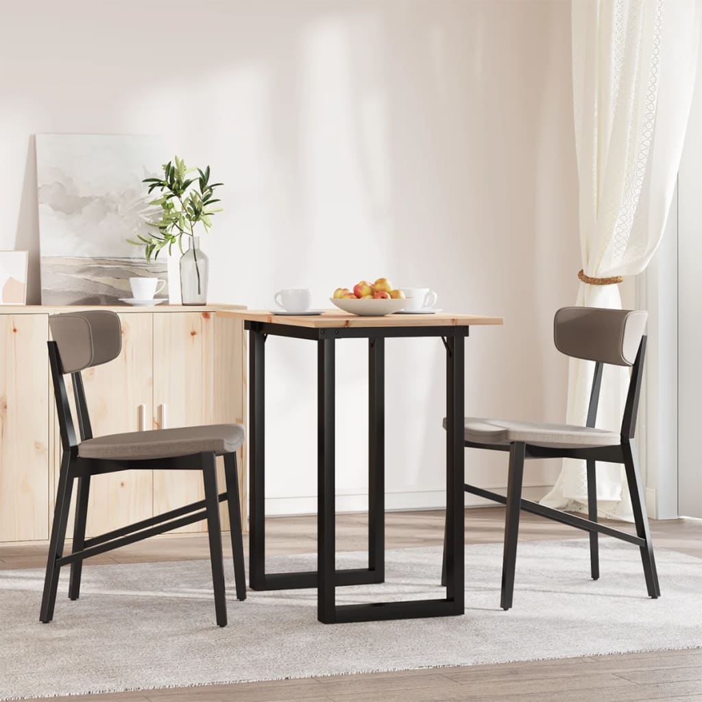 Tavolo da Pranzo Telaio a O 80x50x75 cm Legno Pino e Acciaio 3282672