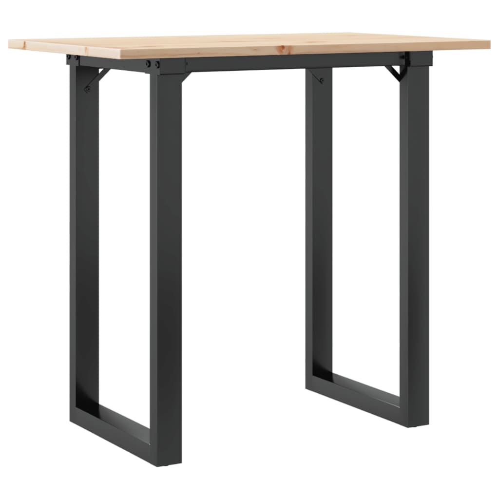 Tavolo da Pranzo Telaio a O 80x50x75 cm Legno Pino e Acciaio 3282672