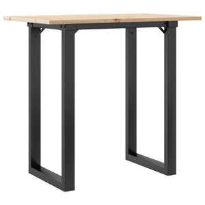 Tavolo da Pranzo Telaio a O 80x50x75 cm Legno Pino e Acciaio 3282672