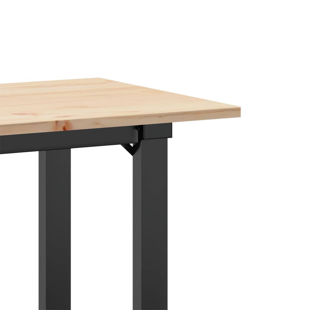 Tavolo da Pranzo Telaio a O 80x50x75 cm Legno Pino e Acciaio