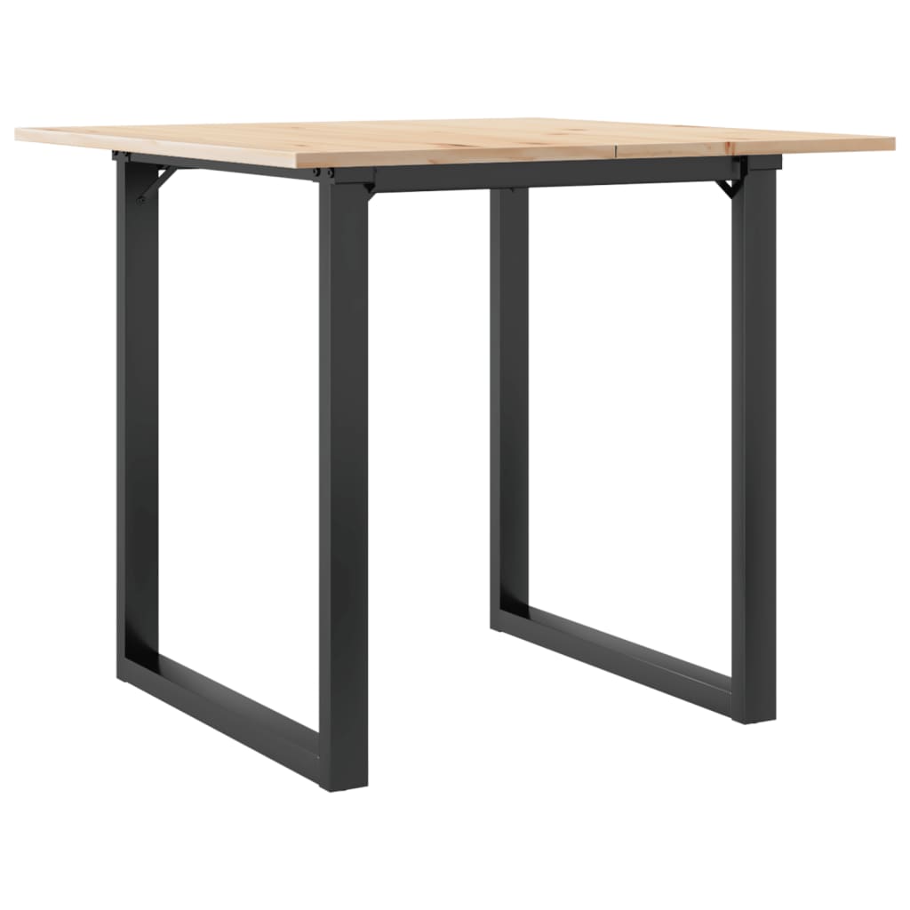 Tavolo da Pranzo Telaio a O 80x80x75 cm Legno Pino e Acciaio