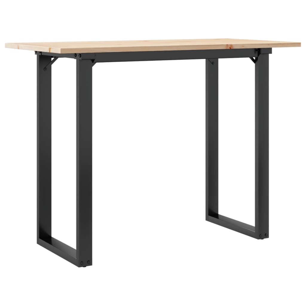 Tavolo da Pranzo Telaio a O 100x50x75 cm Legno Pino e Acciaio 3282675