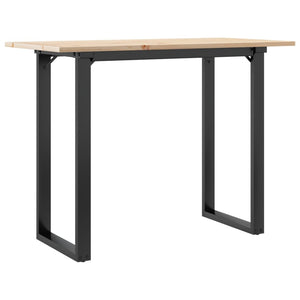 vidaXL Tavolo da Pranzo Telaio a O 100x50x75 cm Legno Pino e Acciaio