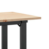 vidaXL Tavolo da Pranzo Telaio a O 100x50x75 cm Legno Pino e Acciaio