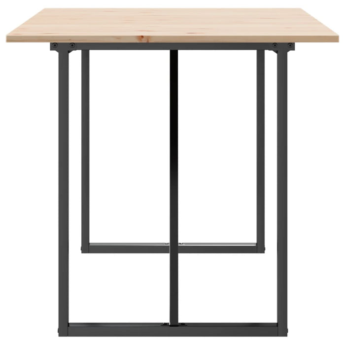 Tavolo da Pranzo Telaio a O 140x80x75 cm Legno Pino e Acciaio 3282676