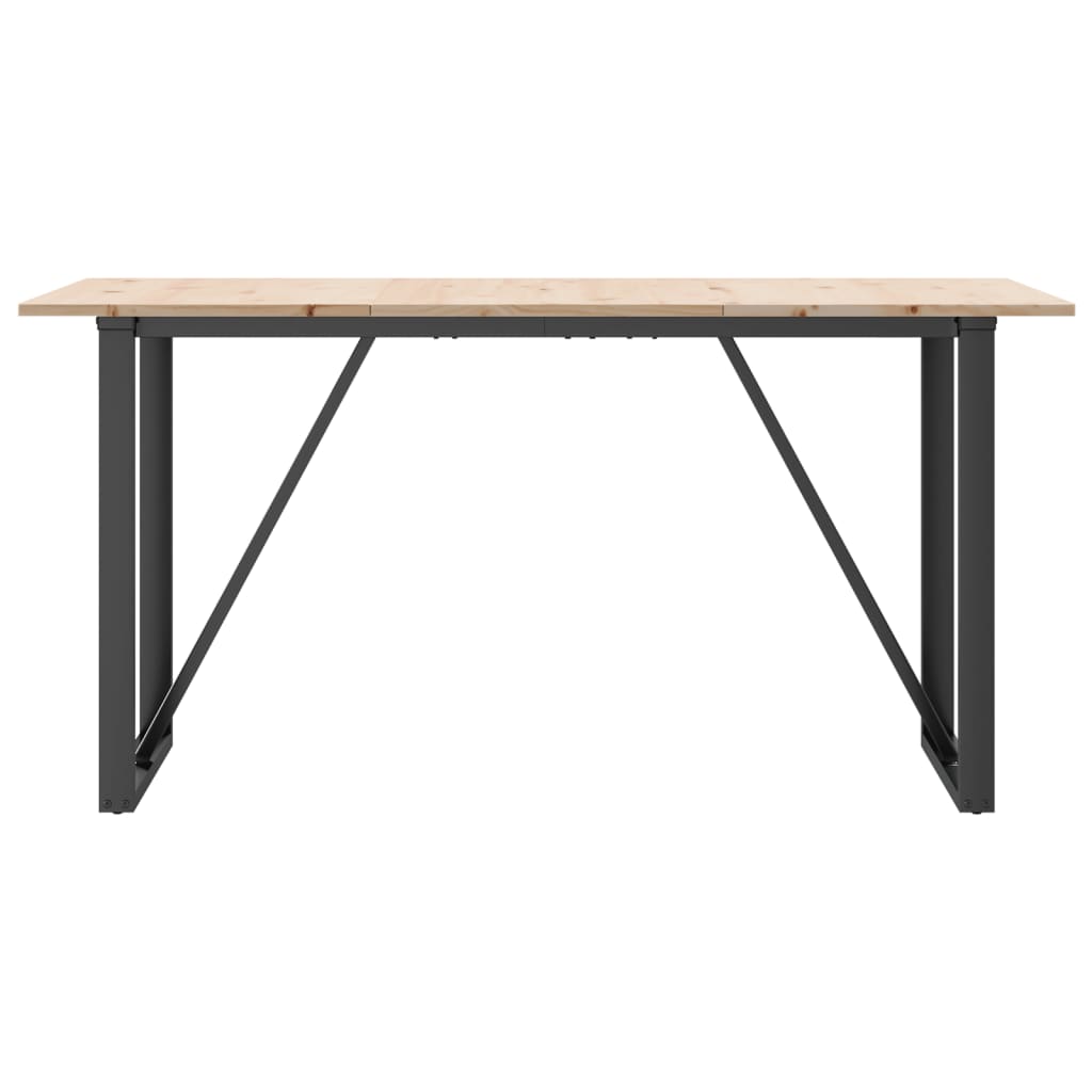 Tavolo da Pranzo Telaio a O 160x80x75 cm Legno Pino e Acciaio 3282677