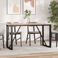 vidaXL Tavolo da Pranzo Telaio a O 160x80x75 cm Legno Pino e Acciaio