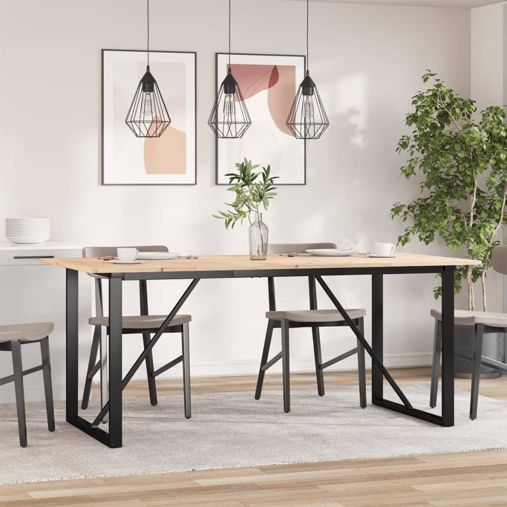 Tavolo da Pranzo Telaio a O 180x90x75 cm Legno Pino e Acciaio 3282678