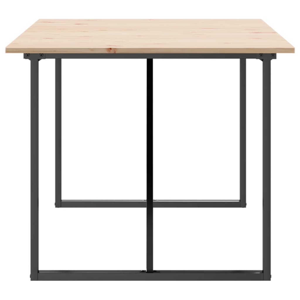 Tavolo da Pranzo Telaio a O 180x90x75 cm Legno Pino e Acciaio