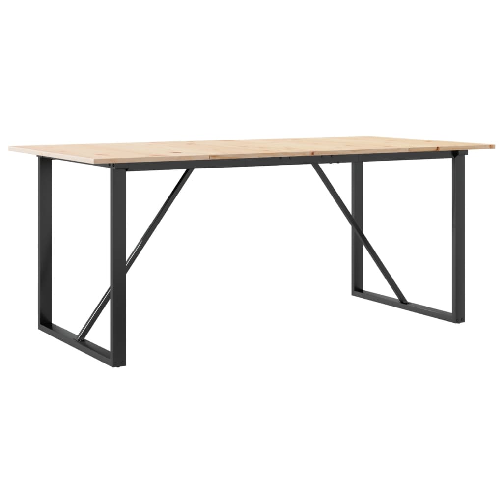 Tavolo da Pranzo Telaio a O 180x90x75 cm Legno Pino e Acciaio 3282678