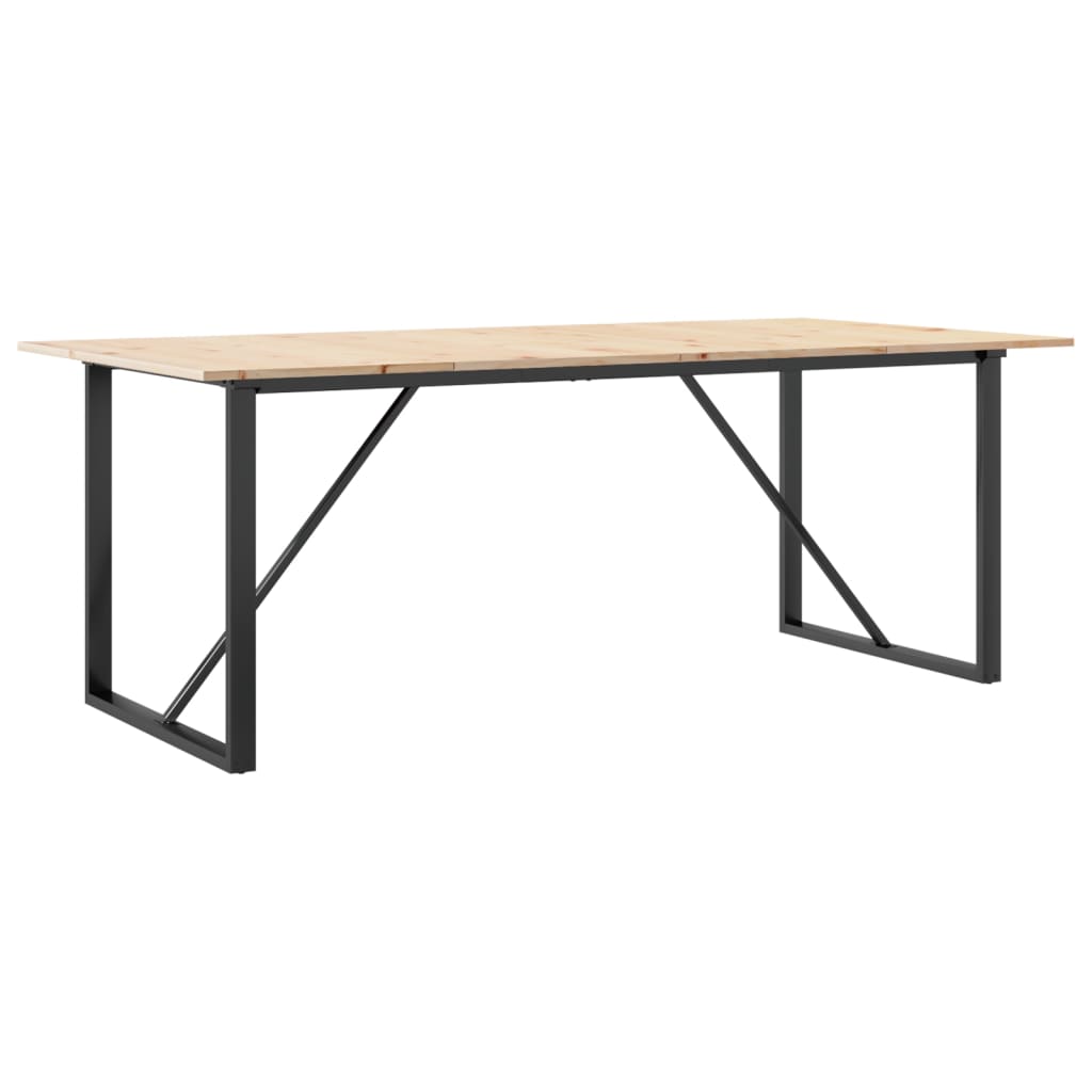Tavolo da Pranzo Telaio a O 200x100x75 cm Legno Pino e Acciaio 3282679