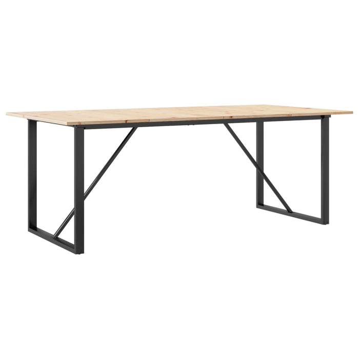 Tavolo da Pranzo Telaio a O 200x100x75 cm Legno Pino e Acciaio 3282679