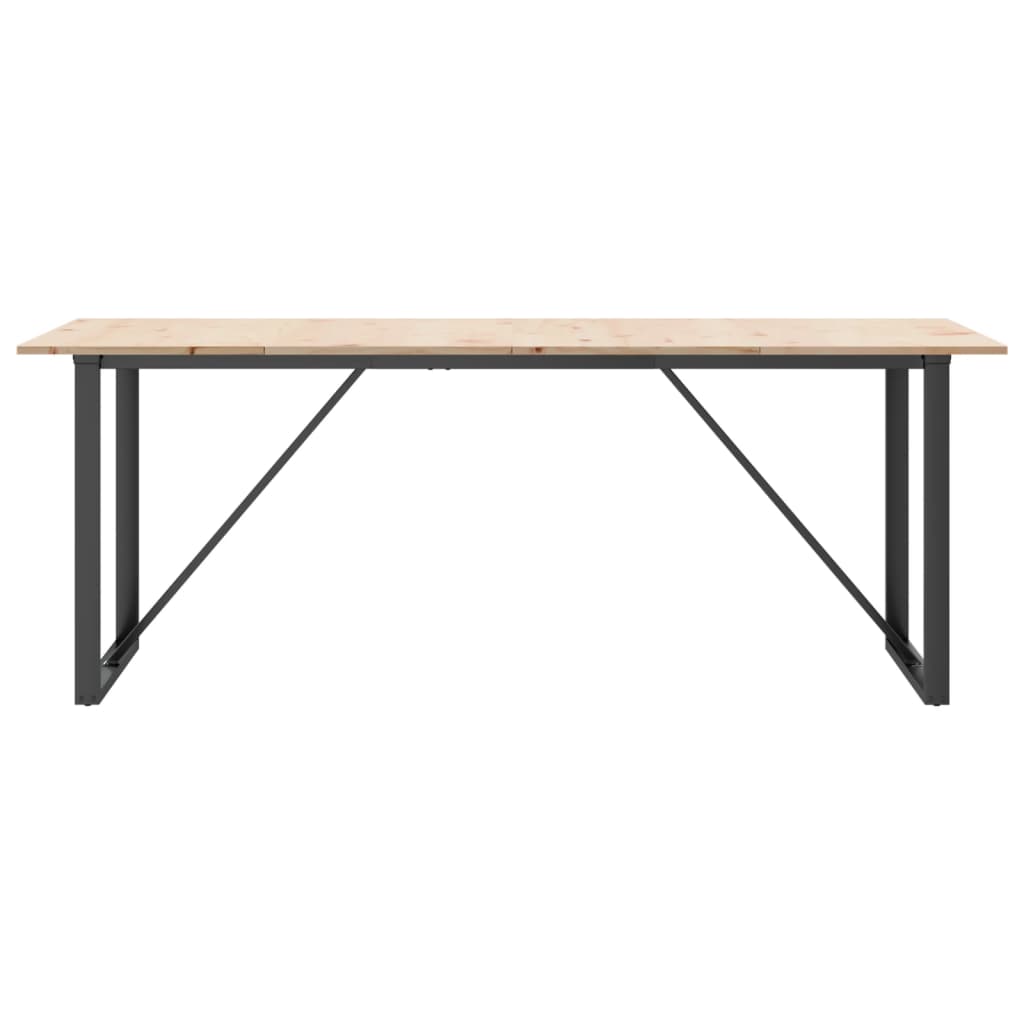Tavolo da Pranzo Telaio a O 200x100x75 cm Legno Pino e Acciaio 3282679