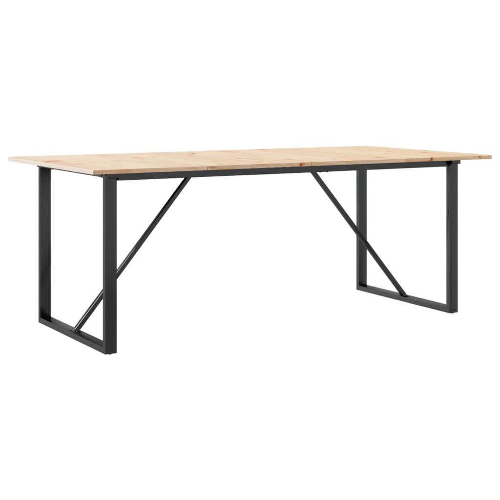 Tavolo da Pranzo Telaio a O 200x100x75 cm Legno Pino e Acciaio 3282679