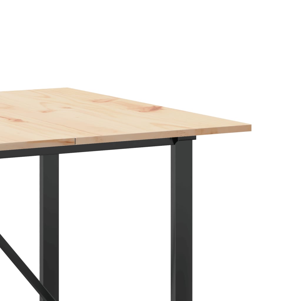 Tavolo da Pranzo Telaio a O 200x100x75 cm Legno Pino e Acciaio 3282679