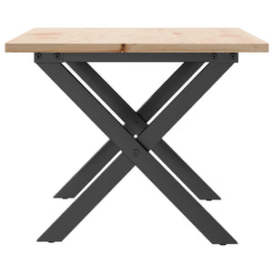 Tavolino da Salotto Telaio a X 80x50x40 cm Legno Pino e Acciaio 3282684