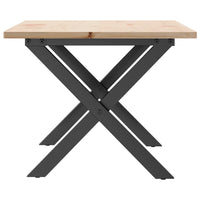 Tavolino da Salotto Telaio a X 80x50x40 cm Legno Pino e Acciaio