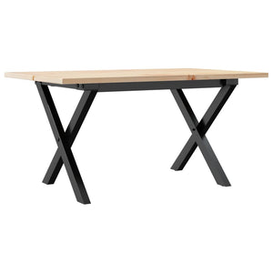 Tavolino da Salotto Telaio a X 80x50x40 cm Legno Pino e Acciaio 3282684