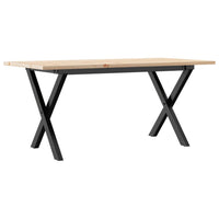 Tavolino da Salotto Telaio a X-Tavolino da soggiorno 90x40x45 cm Legno Pino e Acciaio