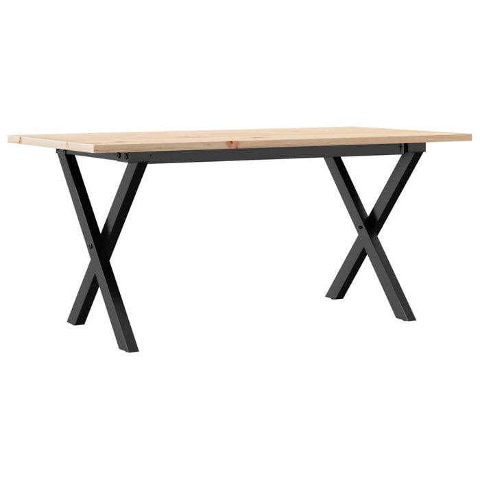 Tavolino da Salotto Telaio a X-Tavolino da soggiorno 90x40x45 cm Legno Pino e Acciaio