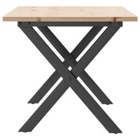 Tavolino Salotto Telaio a X-Tavolino da soggiorno 100x50x45 cm Legno Pino e Acciaio