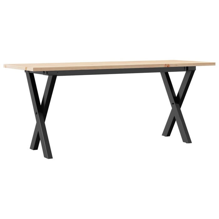 Tavolino Salotto Telaio a X-Tavolino da soggiorno 110x40x45 cm Legno Pino e Acciaio