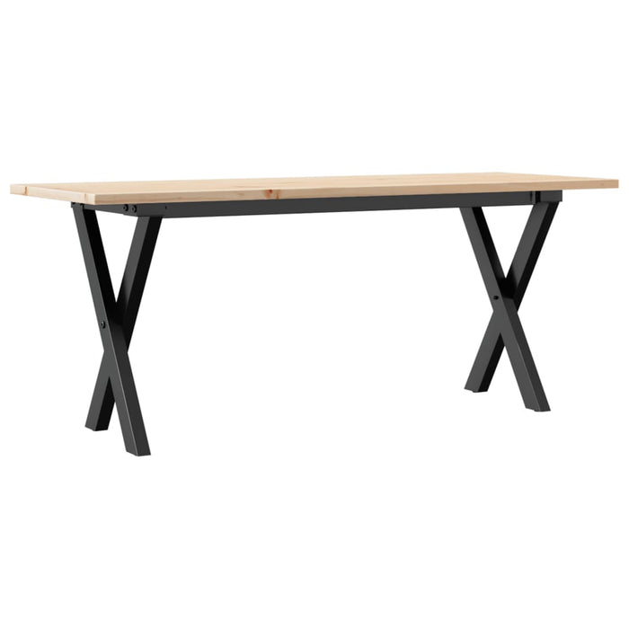 Tavolino Salotto Telaio a X-Tavolino da soggiorno 110x40x45 cm Legno Pino e Acciaio