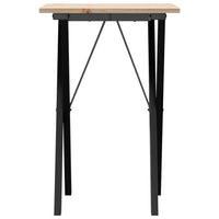 Tavolo da Pranzo Telaio a X 50x50x75 cm Legno Pino e Acciaio