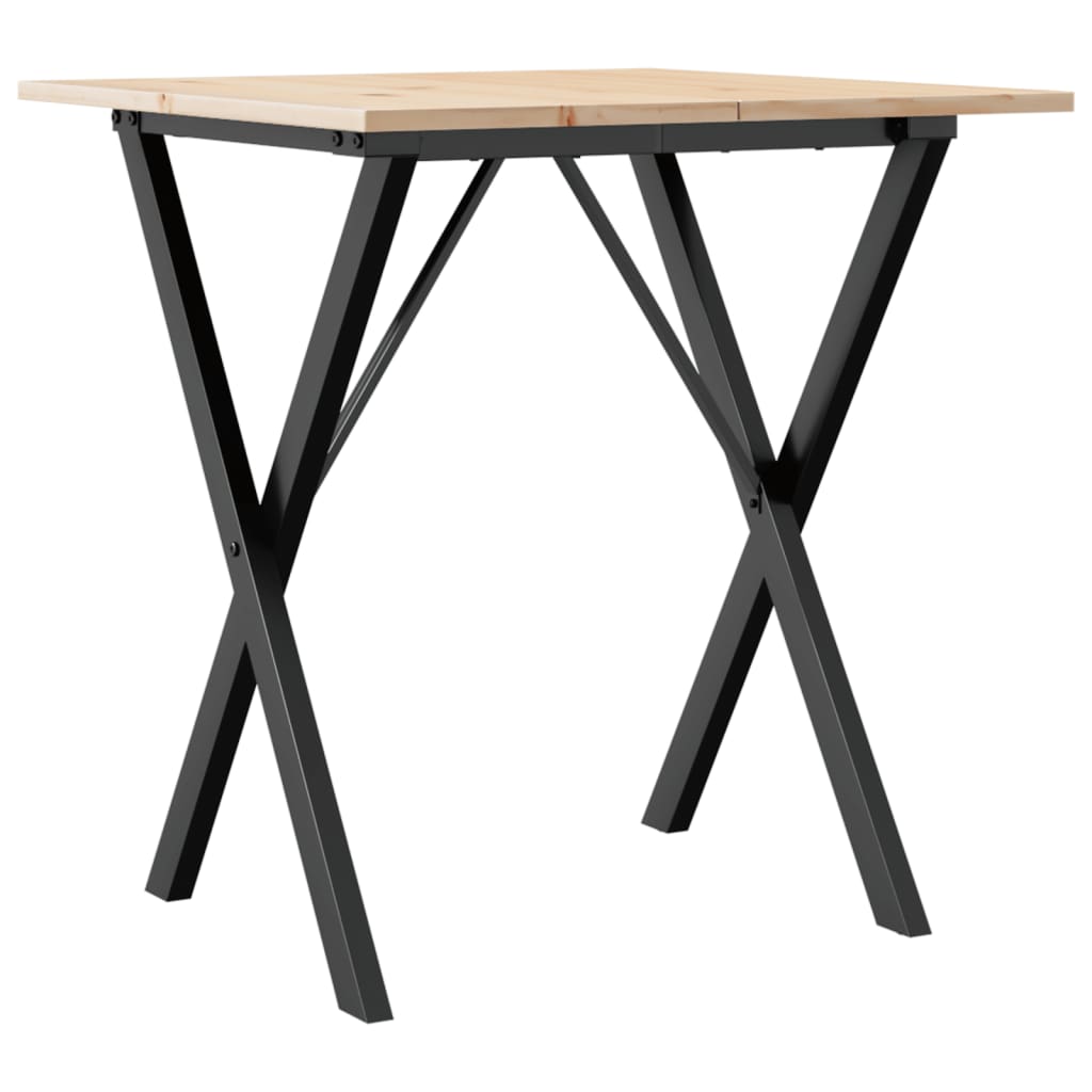 Tavolo da Pranzo Telaio a X 60x60x75 cm Legno Pino e Acciaio 3282692