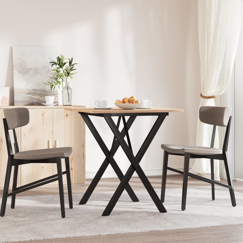 Tavolo da Pranzo Telaio a X 60x60x75 cm Legno Pino e Acciaio 3282692