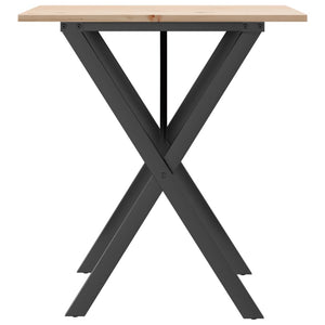 Tavolo da Pranzo Telaio a X 60x60x75 cm Legno Pino e Acciaio 3282692