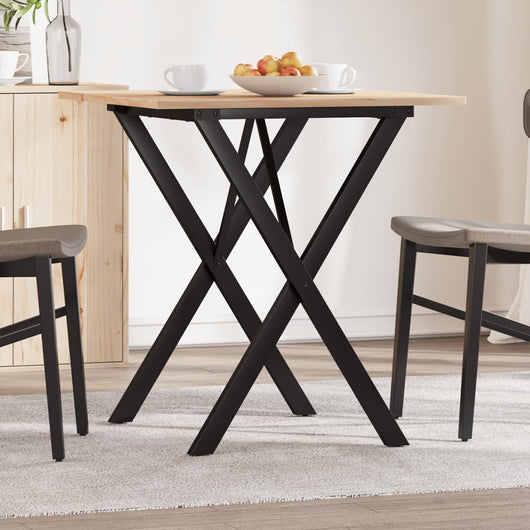 Tavolo da Pranzo Telaio a X 60x60x75 cm Legno Pino e Acciaio 3282692