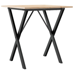 Tavolo da Pranzo Telaio a X 70x70x75 cm Legno Pino e Acciaio