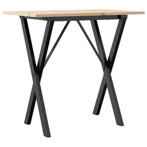 Tavolo da Pranzo Telaio a X 80x50x75 cm Legno Pino e Acciaio 3282694