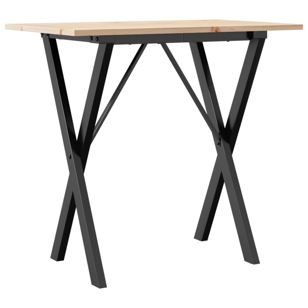 Tavolo da Pranzo Telaio a X 80x50x75 cm Legno Pino e Acciaio 3282694