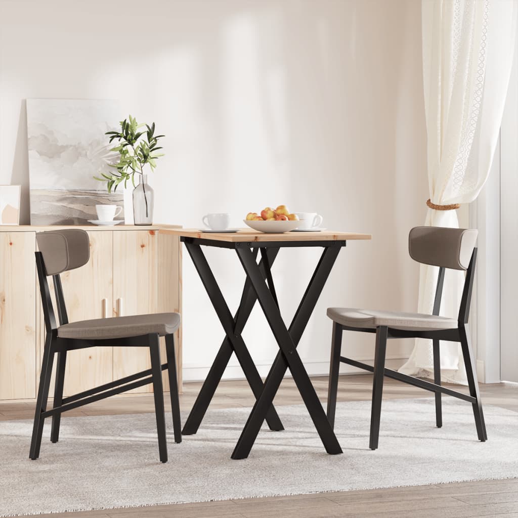Tavolo da Pranzo Telaio a X 80x50x75 cm Legno Pino e Acciaio 3282694