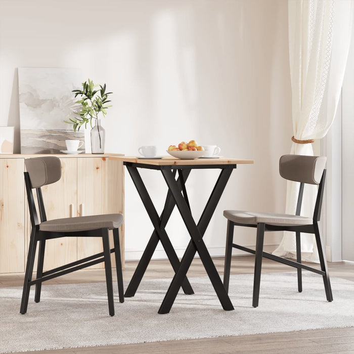Tavolo da Pranzo Telaio a X 80x50x75 cm Legno Pino e Acciaio 3282694