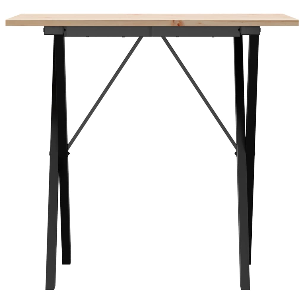 Tavolo da Pranzo Telaio a X 80x50x75 cm Legno Pino e Acciaio 3282694