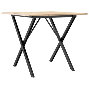 Tavolo da Pranzo Telaio a X 90x90x75 cm Legno Pino e Acciaio 3282696